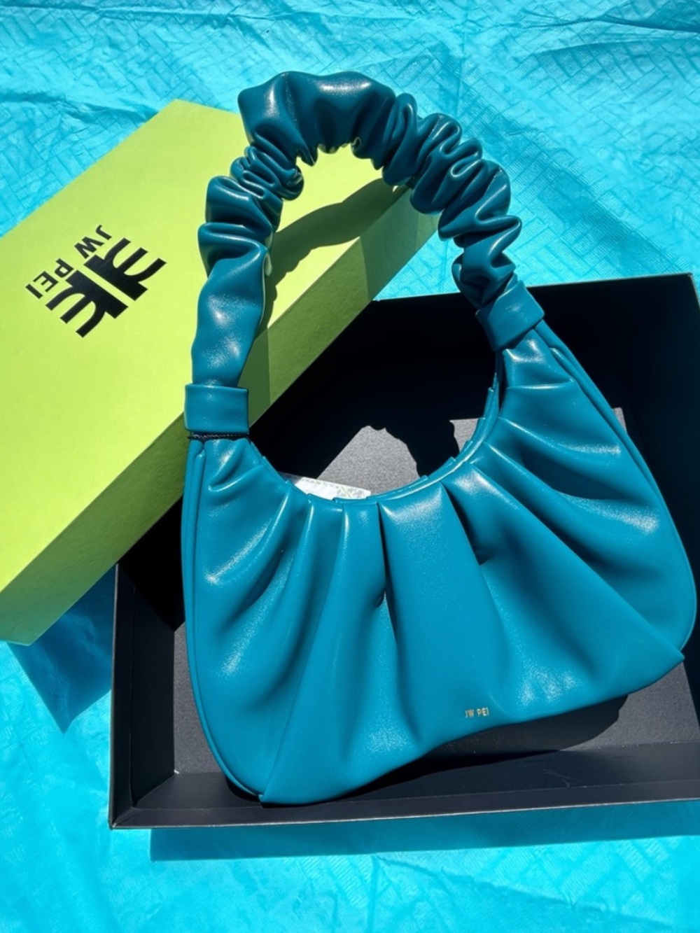 NWT/B JW PEI Gabby Ruched Hobo Bag Peacock - Picture 5 of 8